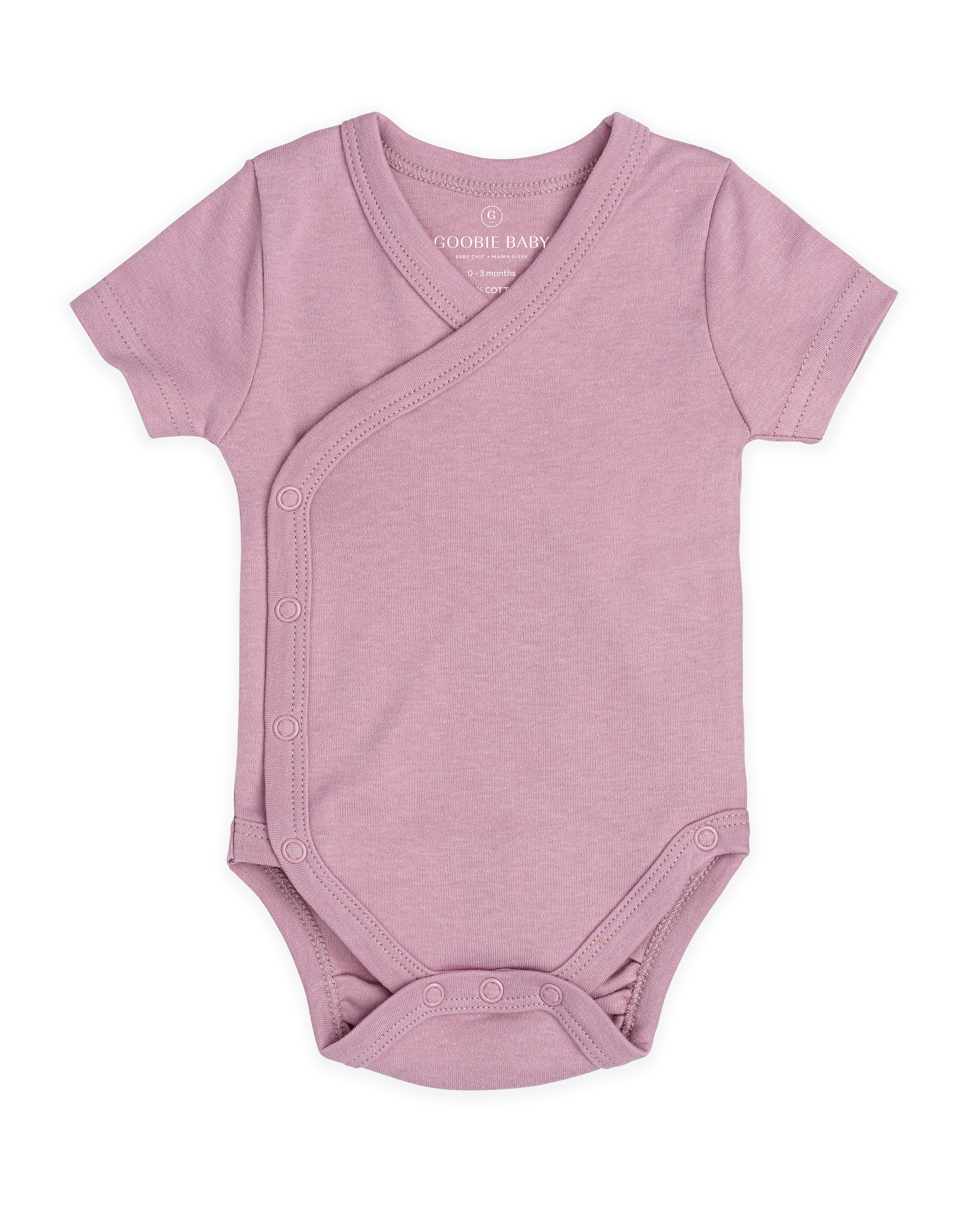 Short Sleeve Kimono Bodysuit Set - Pink Combo