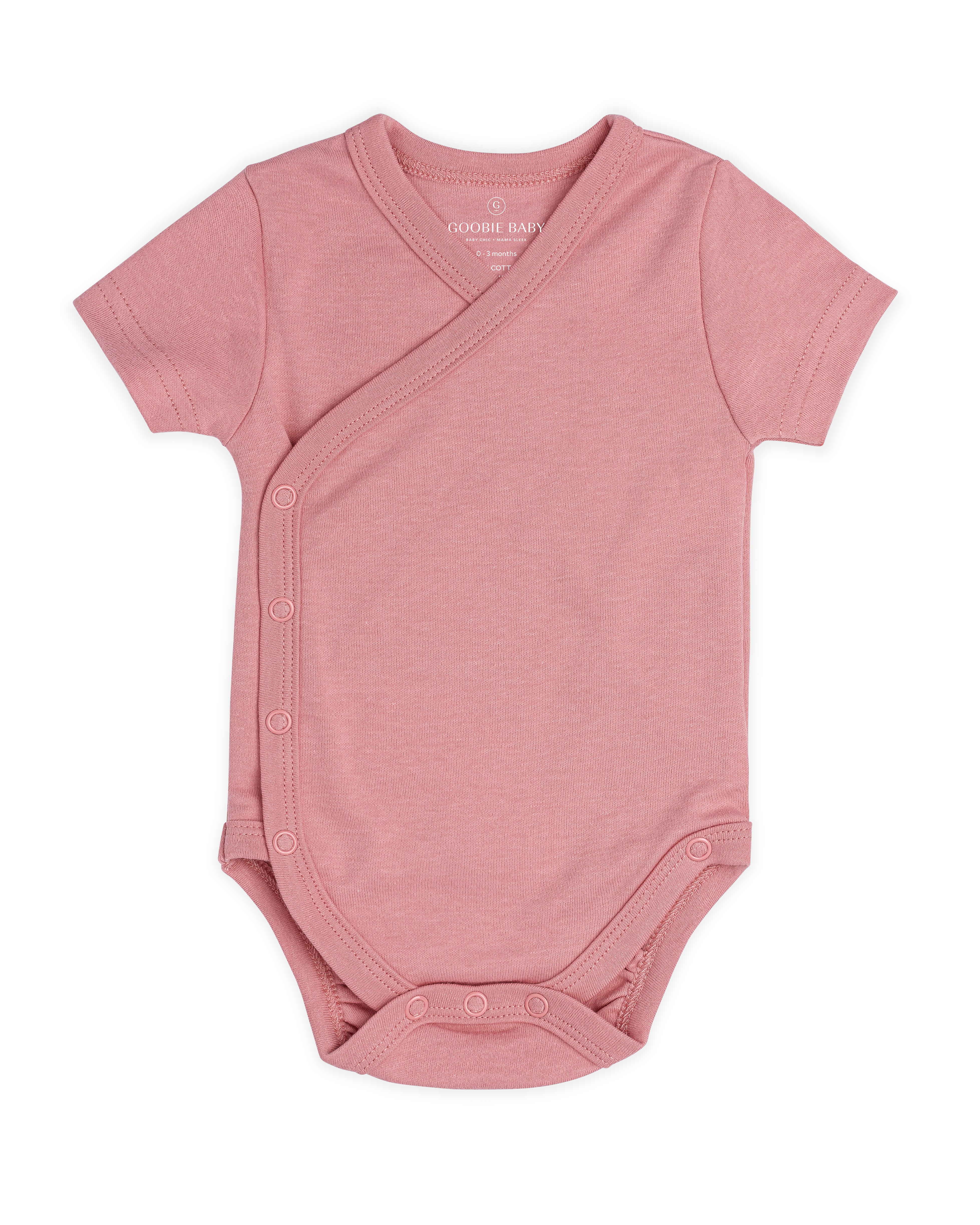 Short Sleeve Kimono Bodysuit Set - Pink Combo