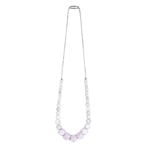 Madison Teething Necklace - Marble/Lilac