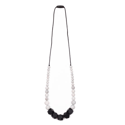 Zoe Teething Necklace - Black/Marble