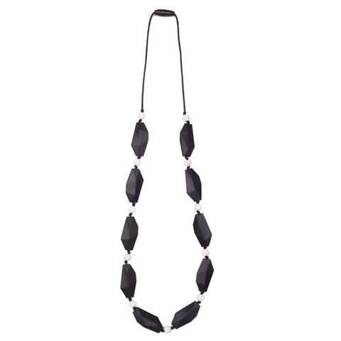 Naomi Teething Necklace - Black/Marble