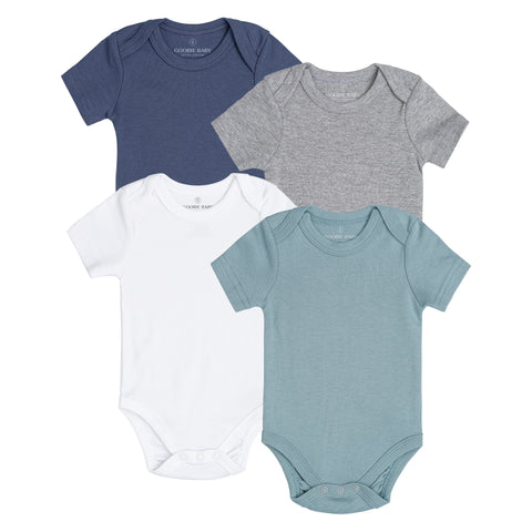 Short Sleeve Classic Bodysuits - Blue Combo