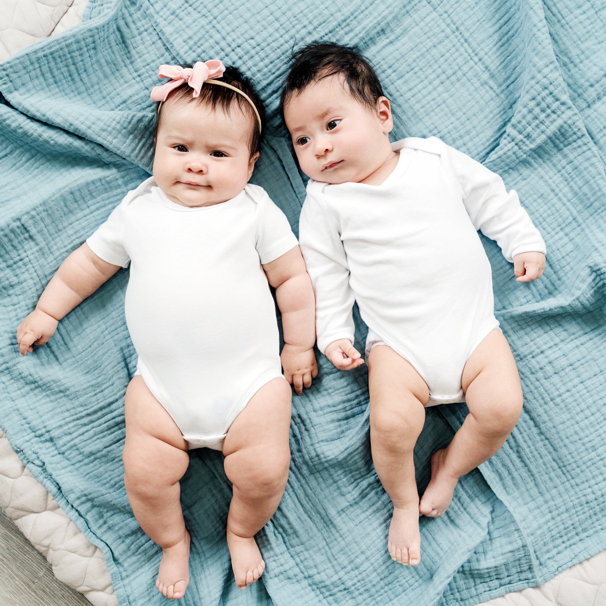Organic Cotton Muslin Swaddle Blanket - Blue Spruce
