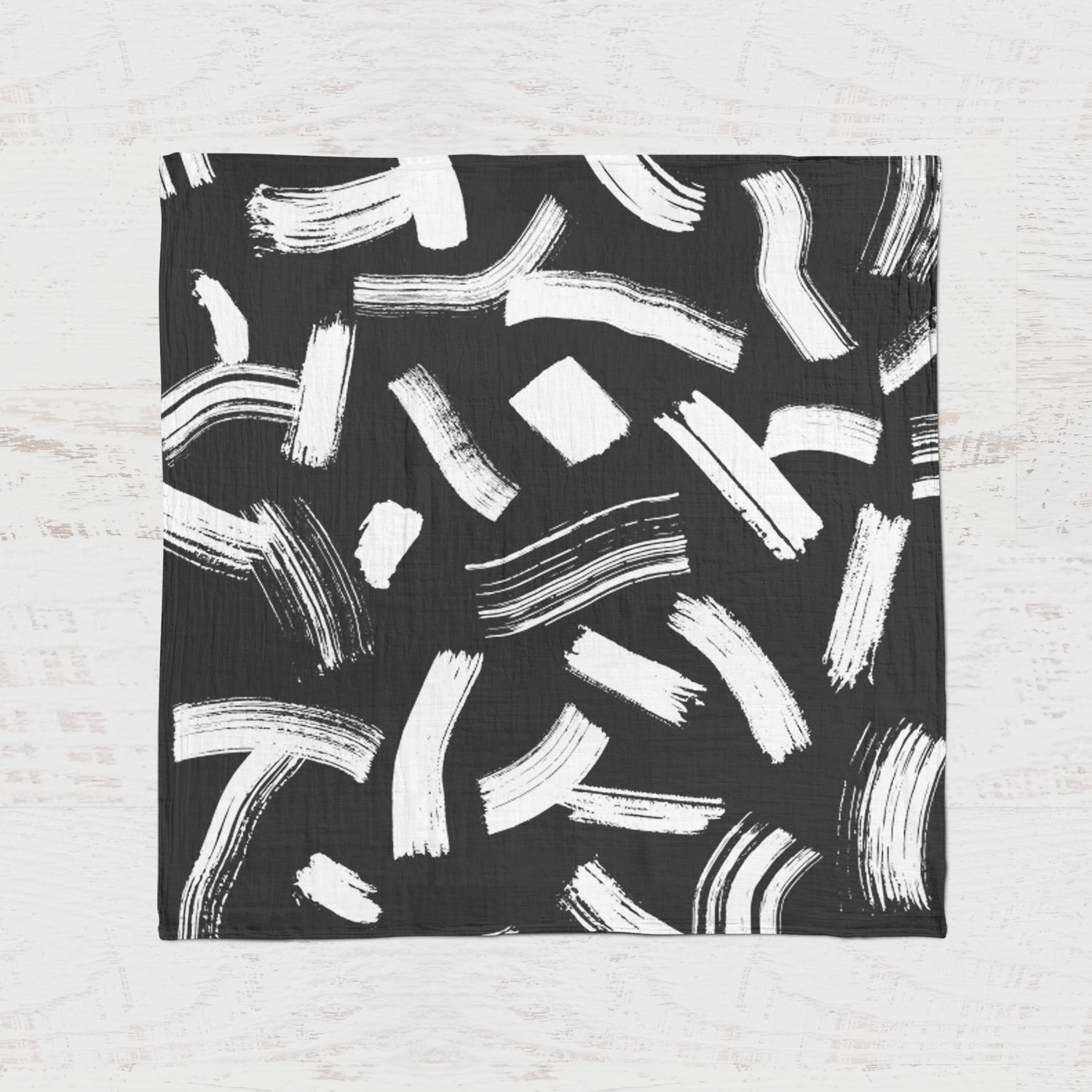 Organic Cotton Muslin Swaddle Blanket - Brush Stroke