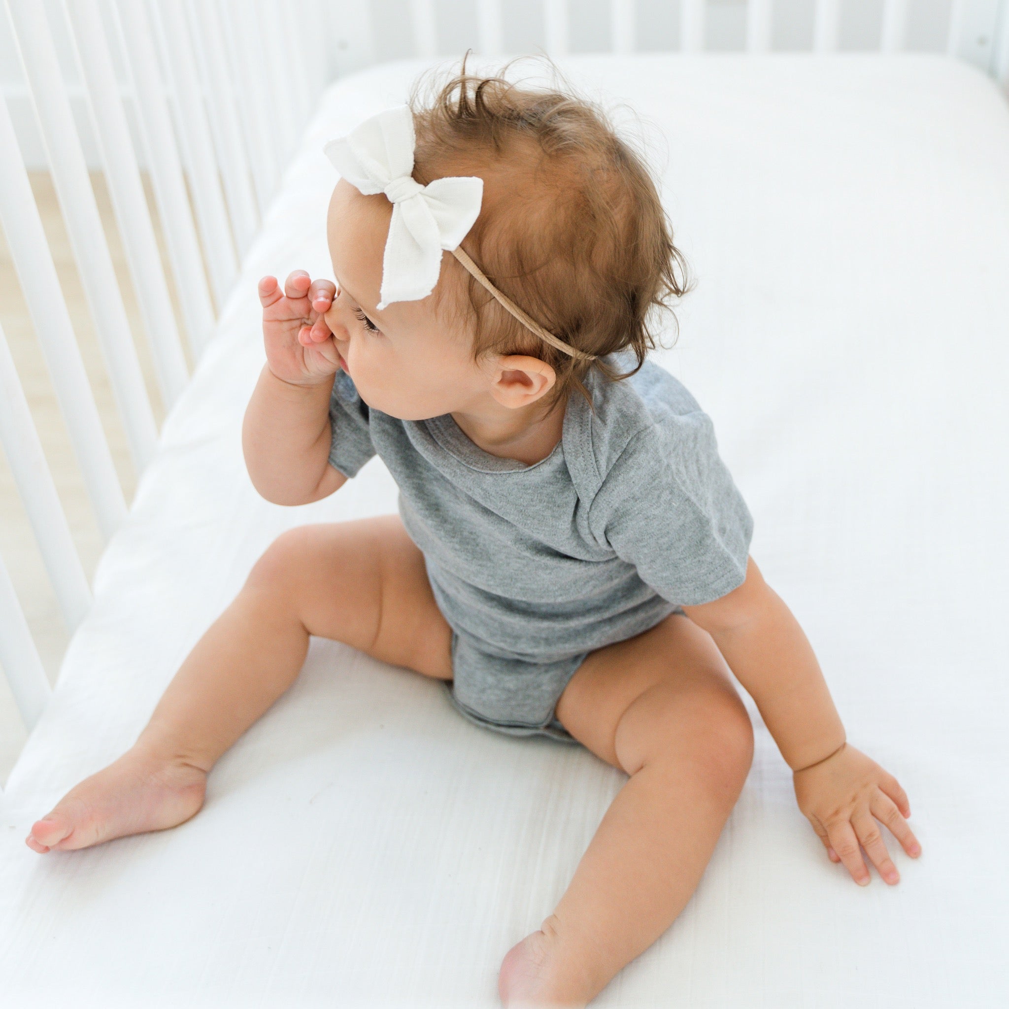 Short Sleeve Classic Bodysuits - Heather Gray