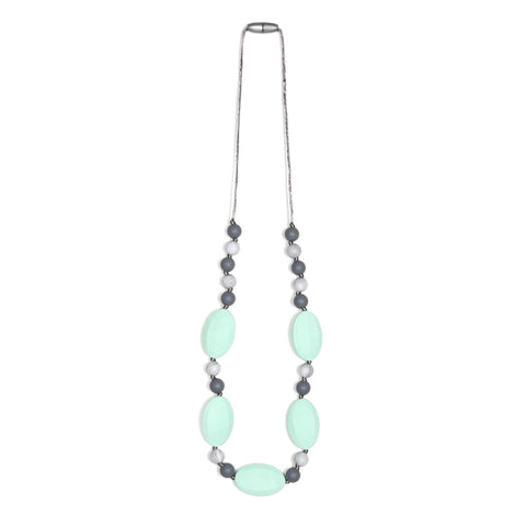 Emma Teething Necklace - Mint/Marble/Gray