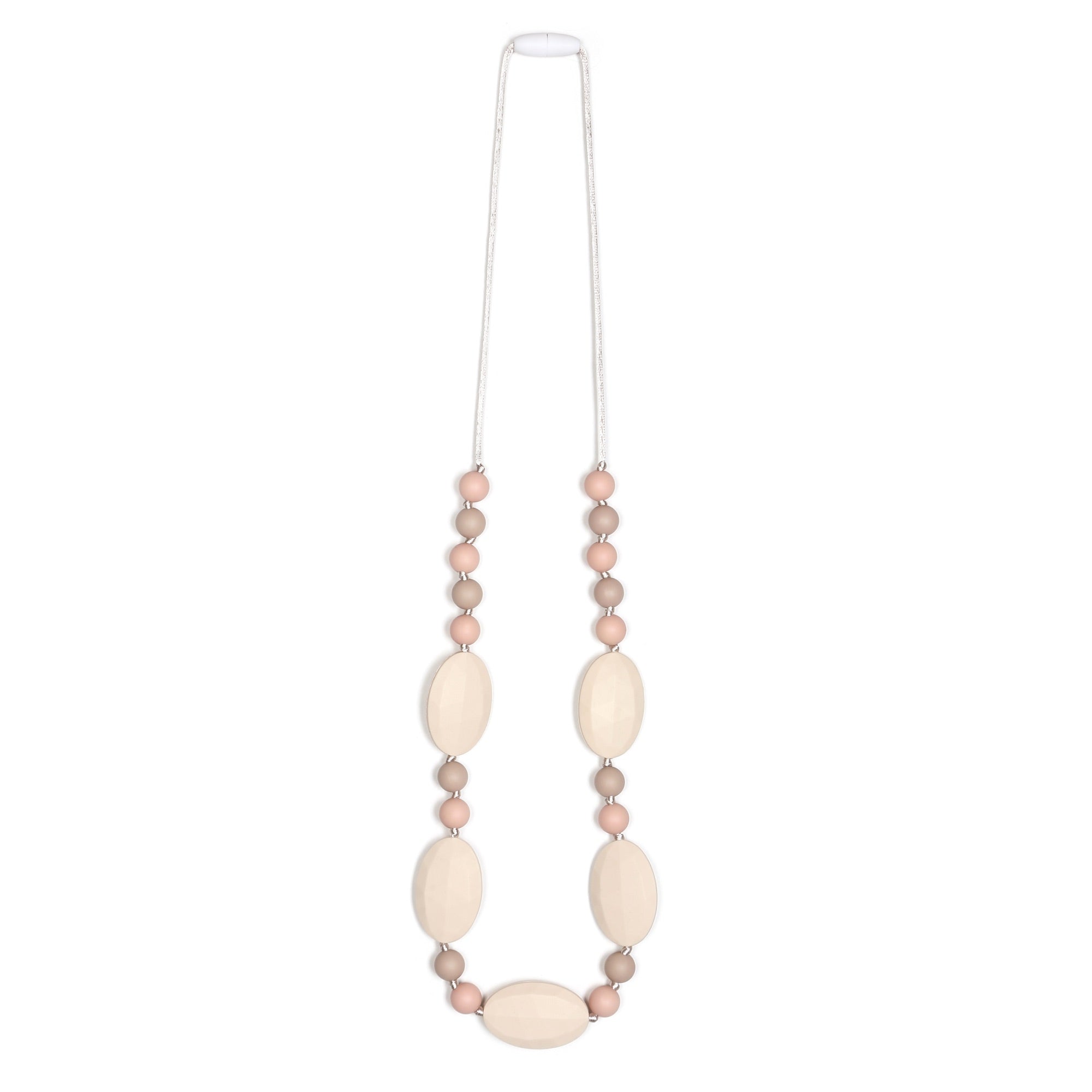 Emma Teething Necklace - Peach/Cream/Oatmeal
