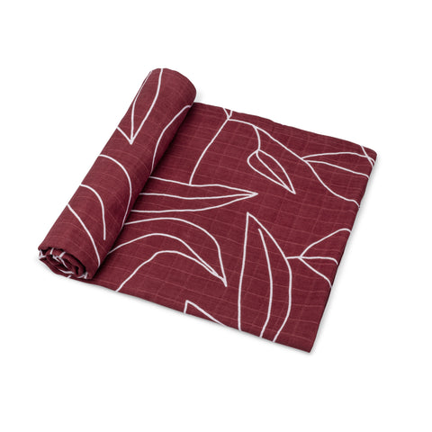Organic Cotton Muslin Swaddle Blanket - Mauve