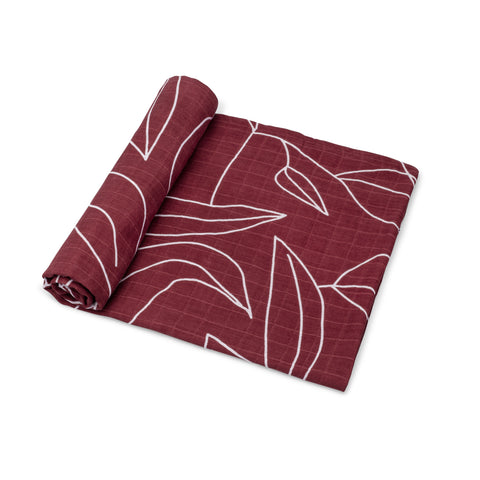 Organic Cotton Muslin Swaddle Blanket - Foliage