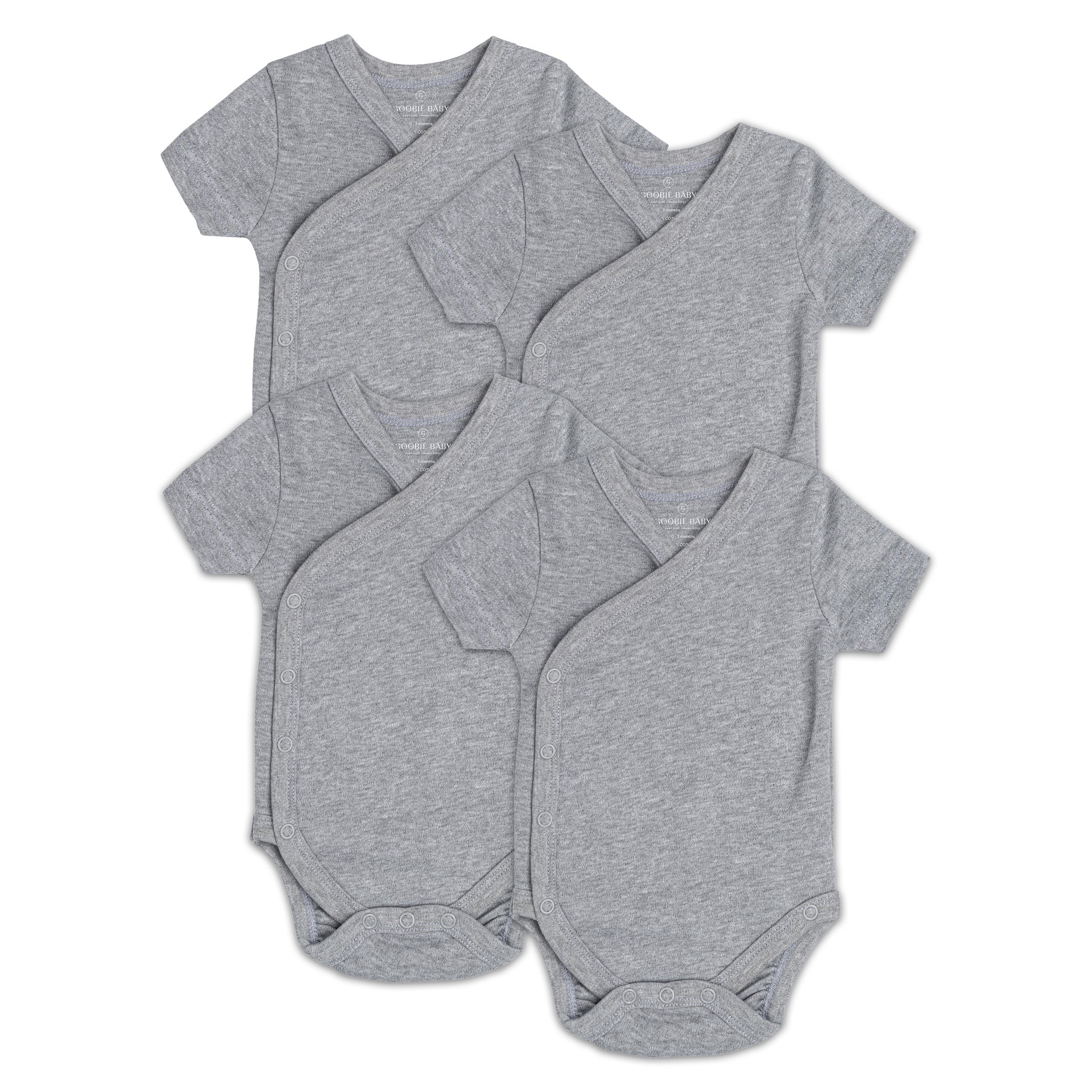 Short Sleeve Kimono Bodysuit Set - Heather Gray