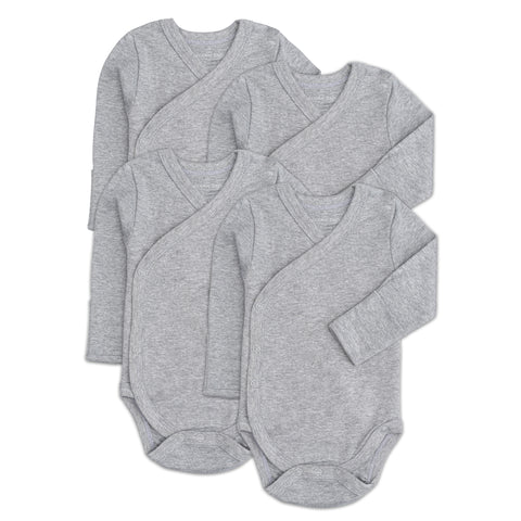 Long Sleeve Kimono Bodysuit Set - Heather Gray