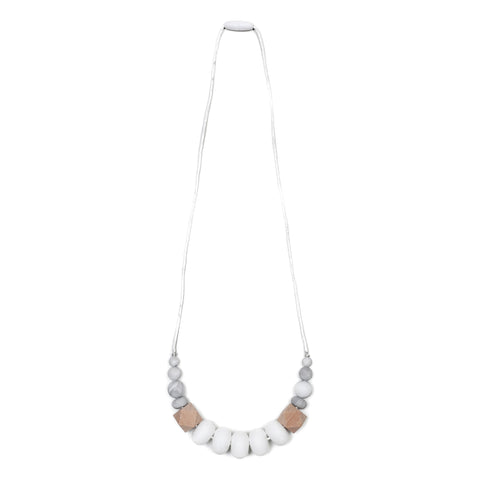 Harper Teething Necklace - White/Marble