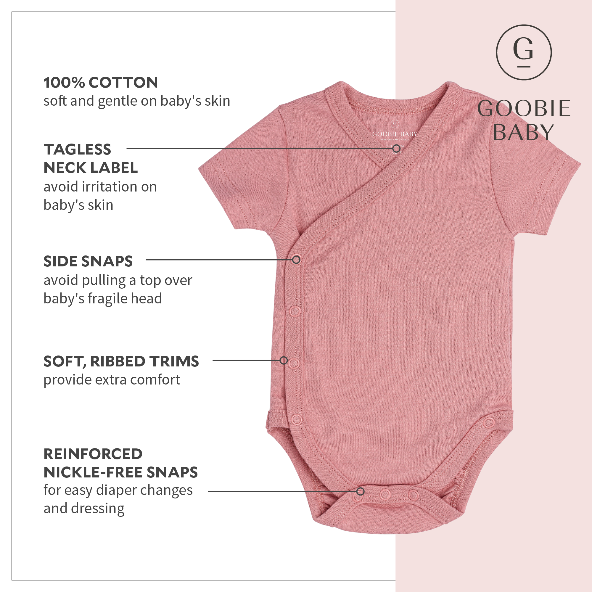 Short Sleeve Kimono Bodysuit Set - Pink Combo