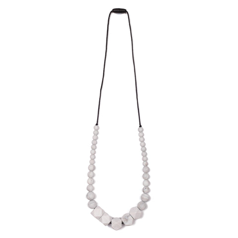 Harper Teething Necklace - White/Marble