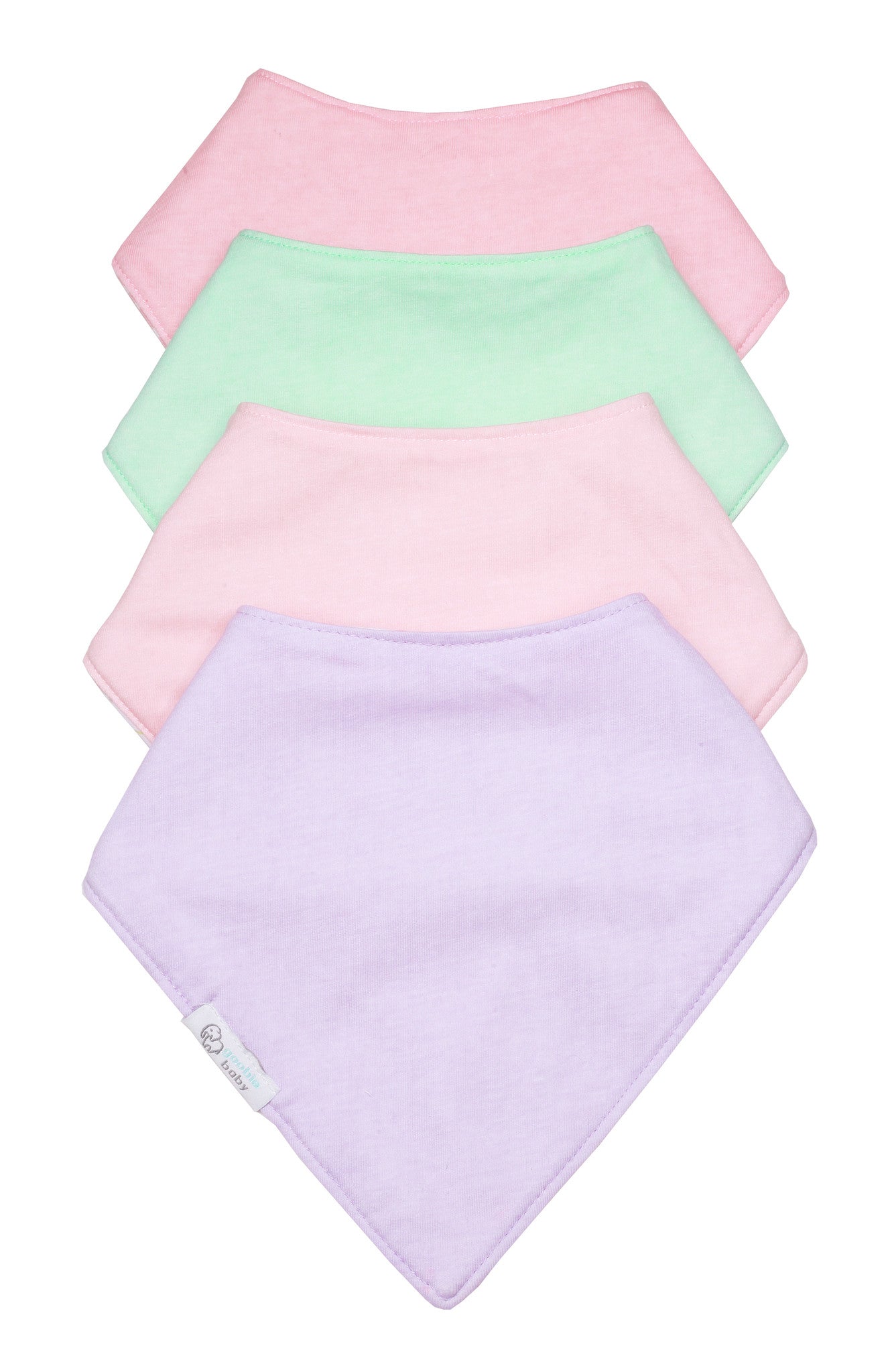 Reversible & Waterproof Cotton Bandana Bibs - Mint/Pink Puppy