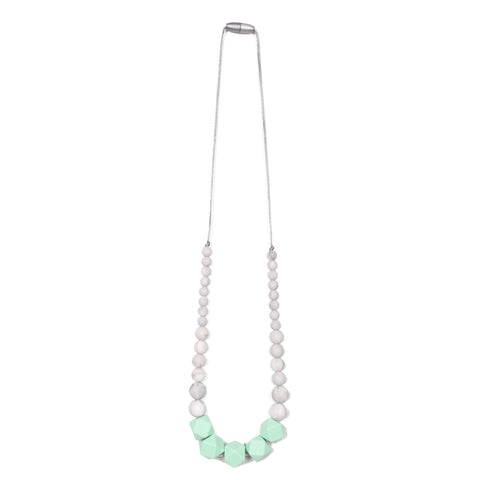 Madison Teething Necklace - Mint/Marble