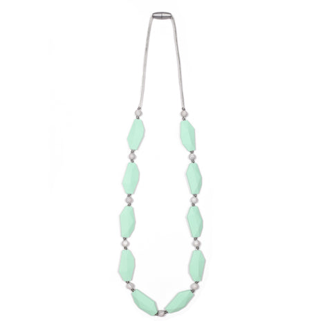 Naomi Teething Necklace - Mint/Marble