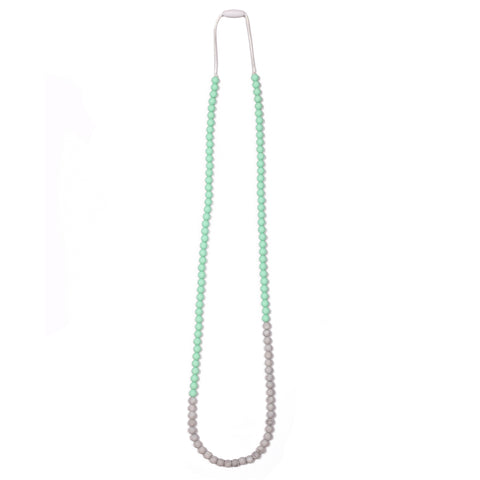 Emma Teething Necklace - Quartz Pink/Marble/Gray