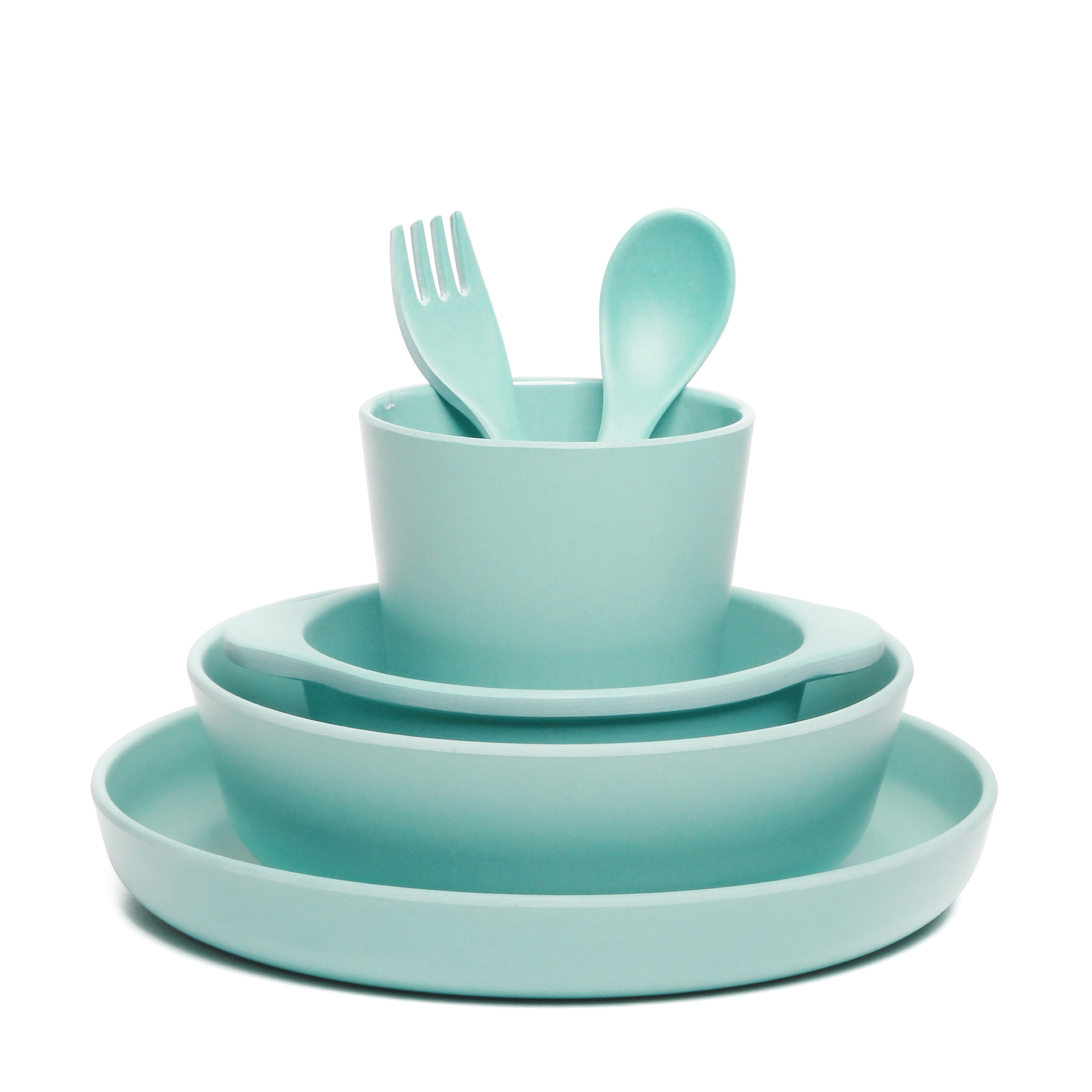 Bamboo 6 Piece Dinnerware Set - Mint