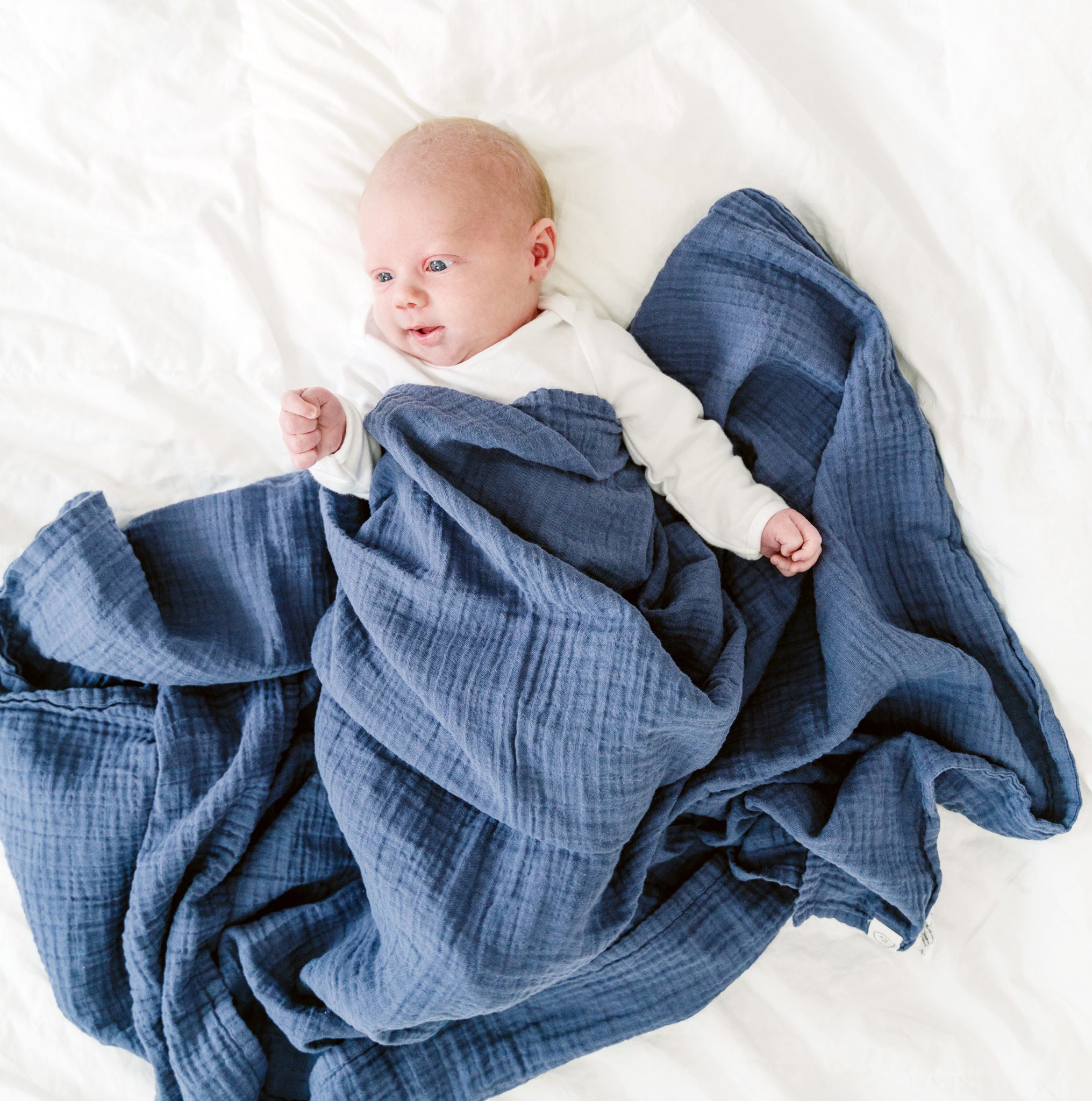 Organic Cotton Muslin Swaddle Blanket - Night