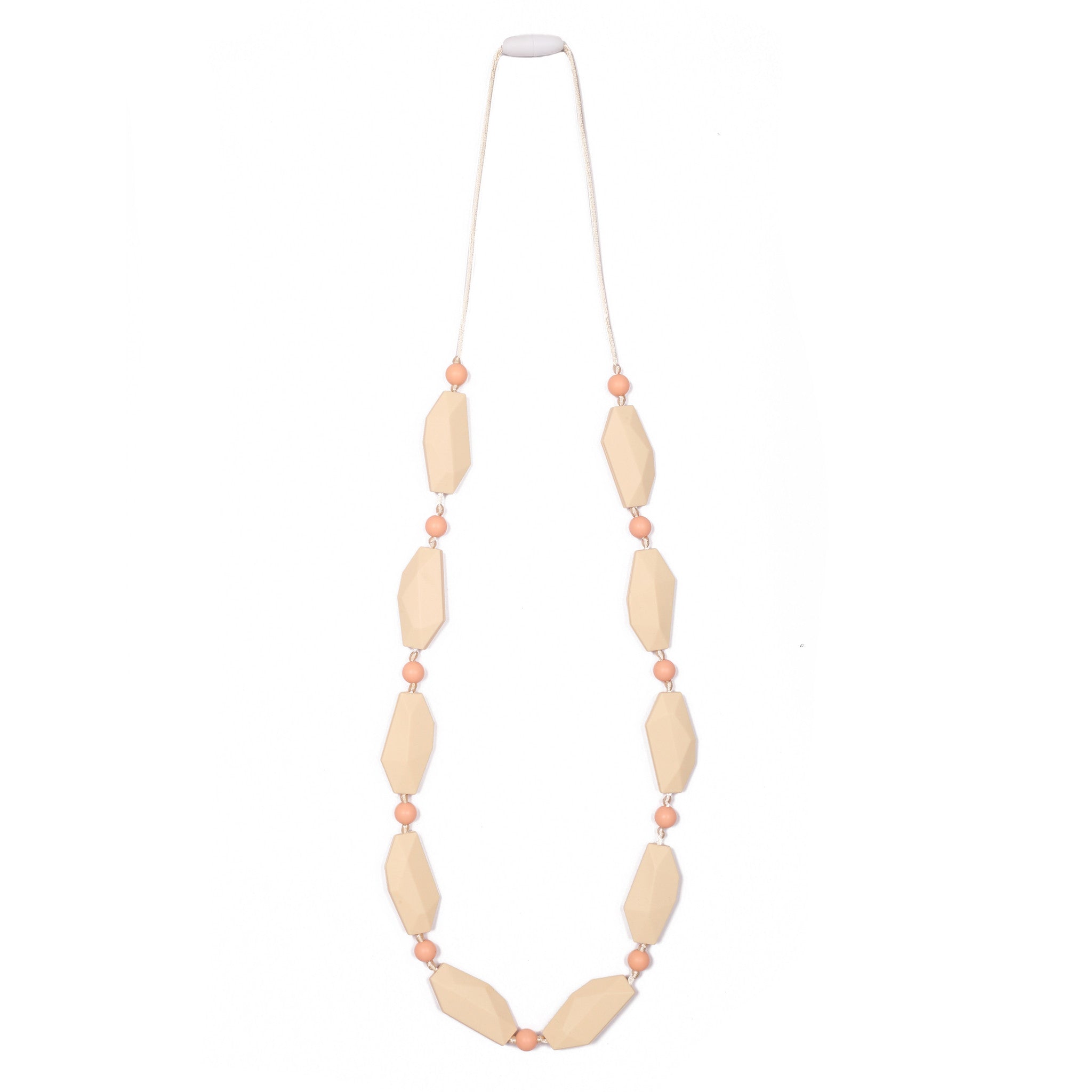 Naomi Teething Necklace - Peach/Cream