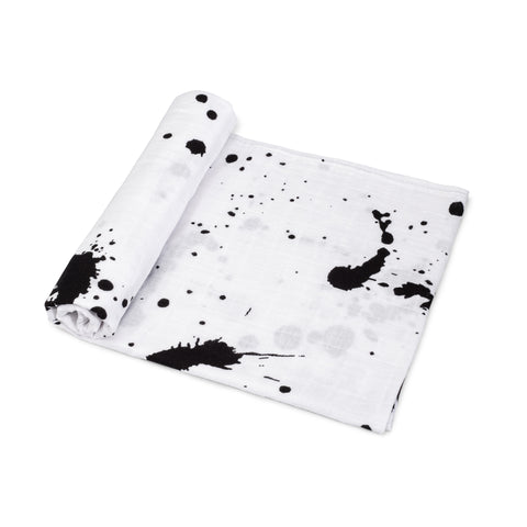 Organic Cotton Muslin Swaddle Blanket - Paint Splatter