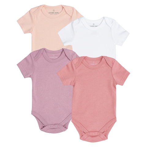 Short Sleeve Classic Bodysuits - Pink Combo