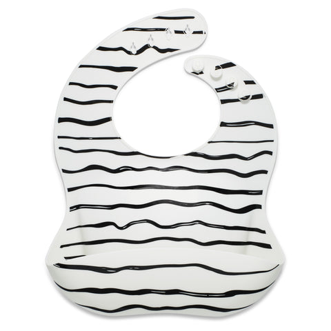 Silicone Baby Bib - Wavy Lines