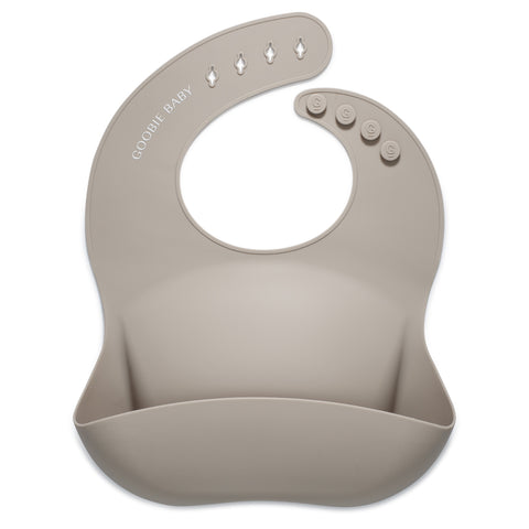 Silicone Baby Bib - Taupe