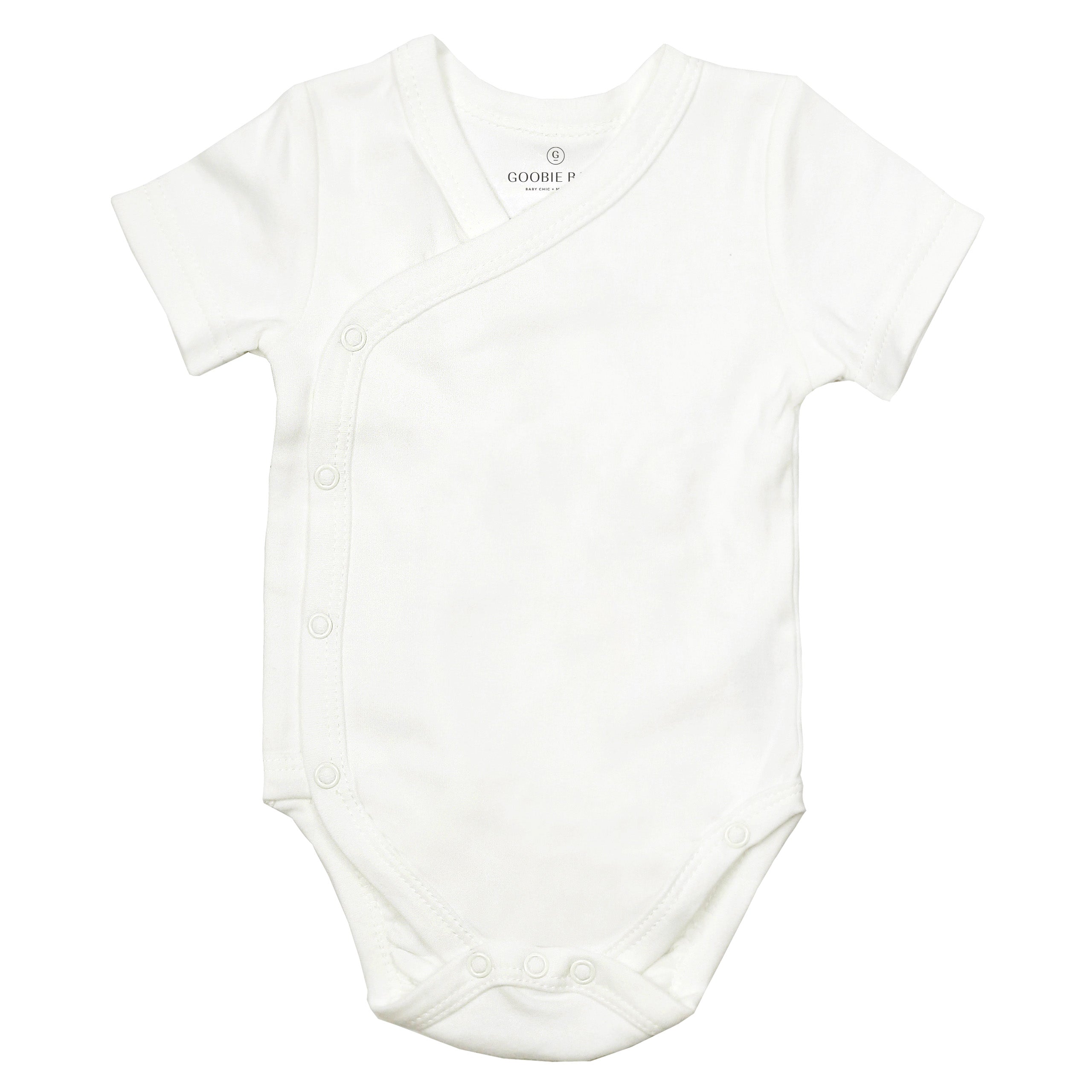 Short Sleeve Kimono Bodysuit Set- Black/White