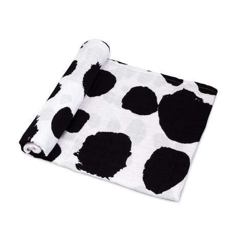 Organic Cotton Muslin Swaddle Blanket - Spotted