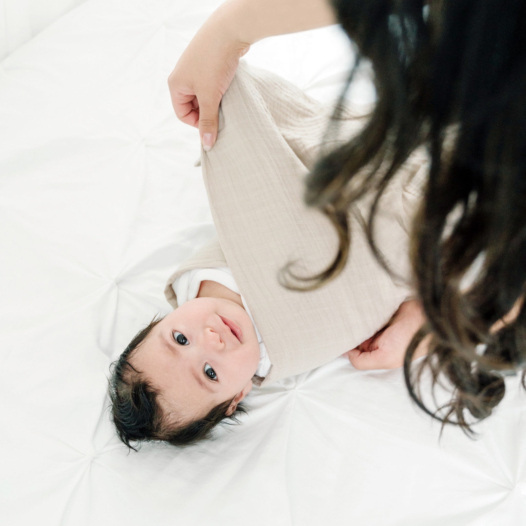 Organic Cotton Muslin Swaddle Blanket - Taupe