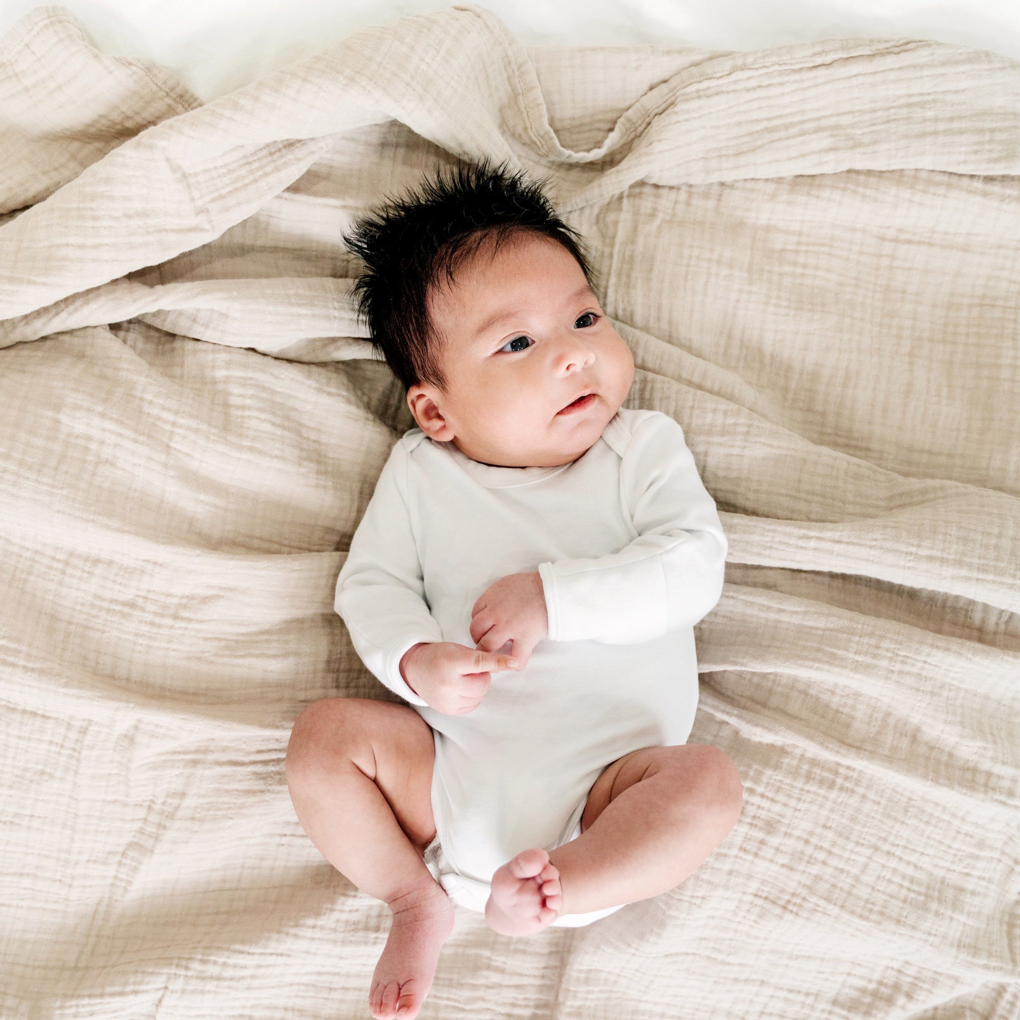 Organic Cotton Muslin Swaddle Blanket - Taupe
