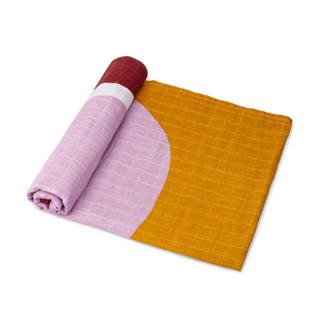 Organic Cotton Muslin Swaddle Blanket - Mauve