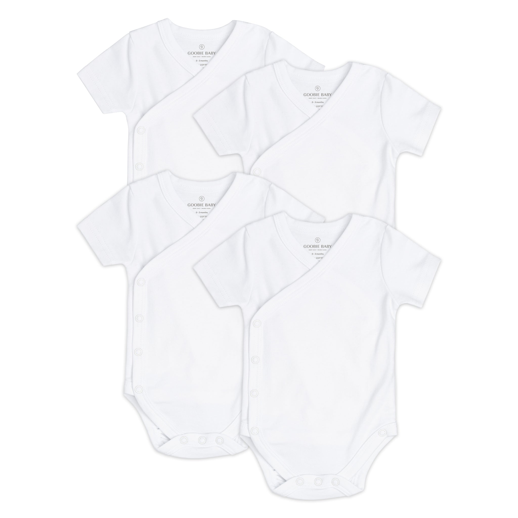 Short Sleeve Kimono Bodysuit Set - White