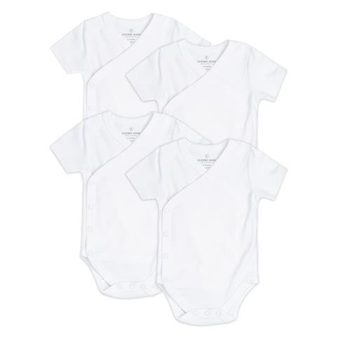 Short Sleeve Classic Bodysuits - White
