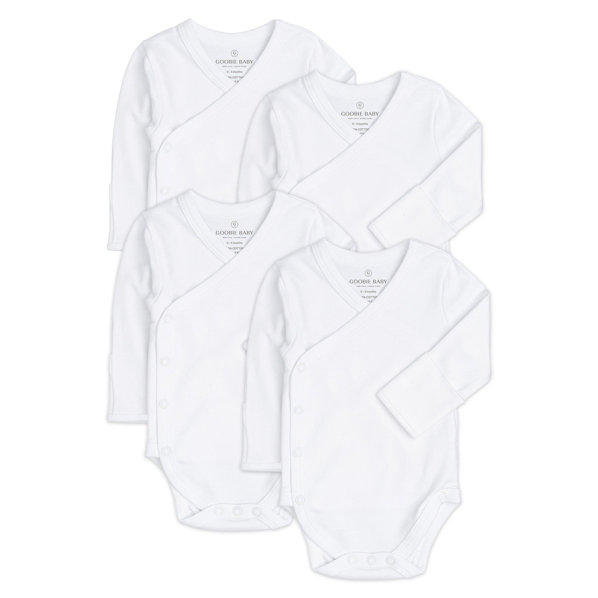 Long Sleeve Kimono Bodysuit Set - White