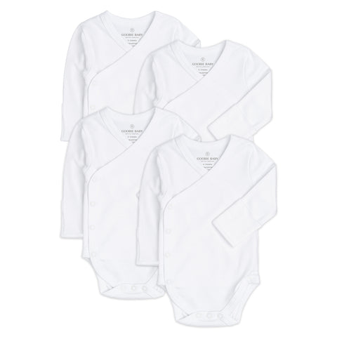 Short Sleeve Kimono Bodysuit Set - White