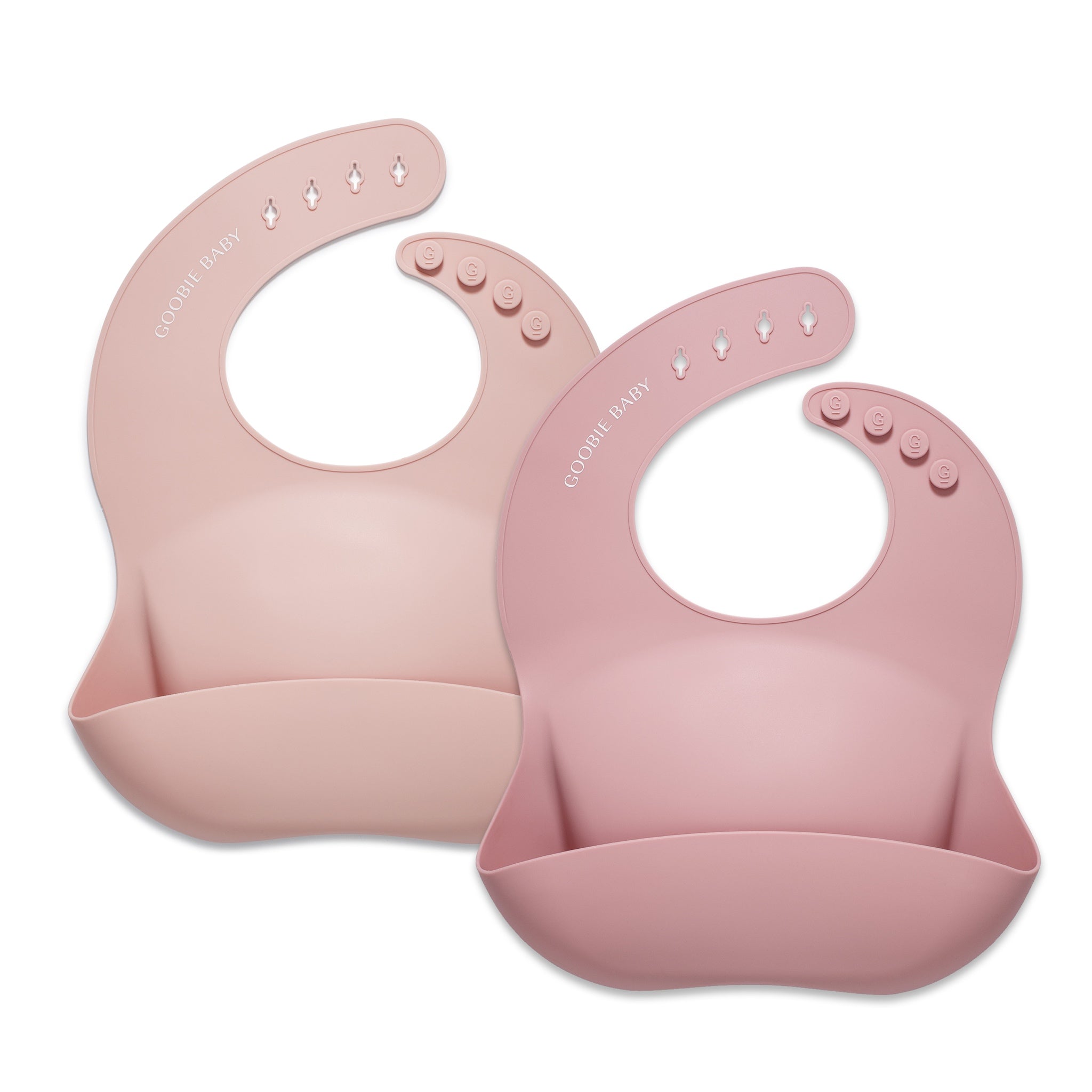 Silicone Baby Bib Set - Blush/Rose