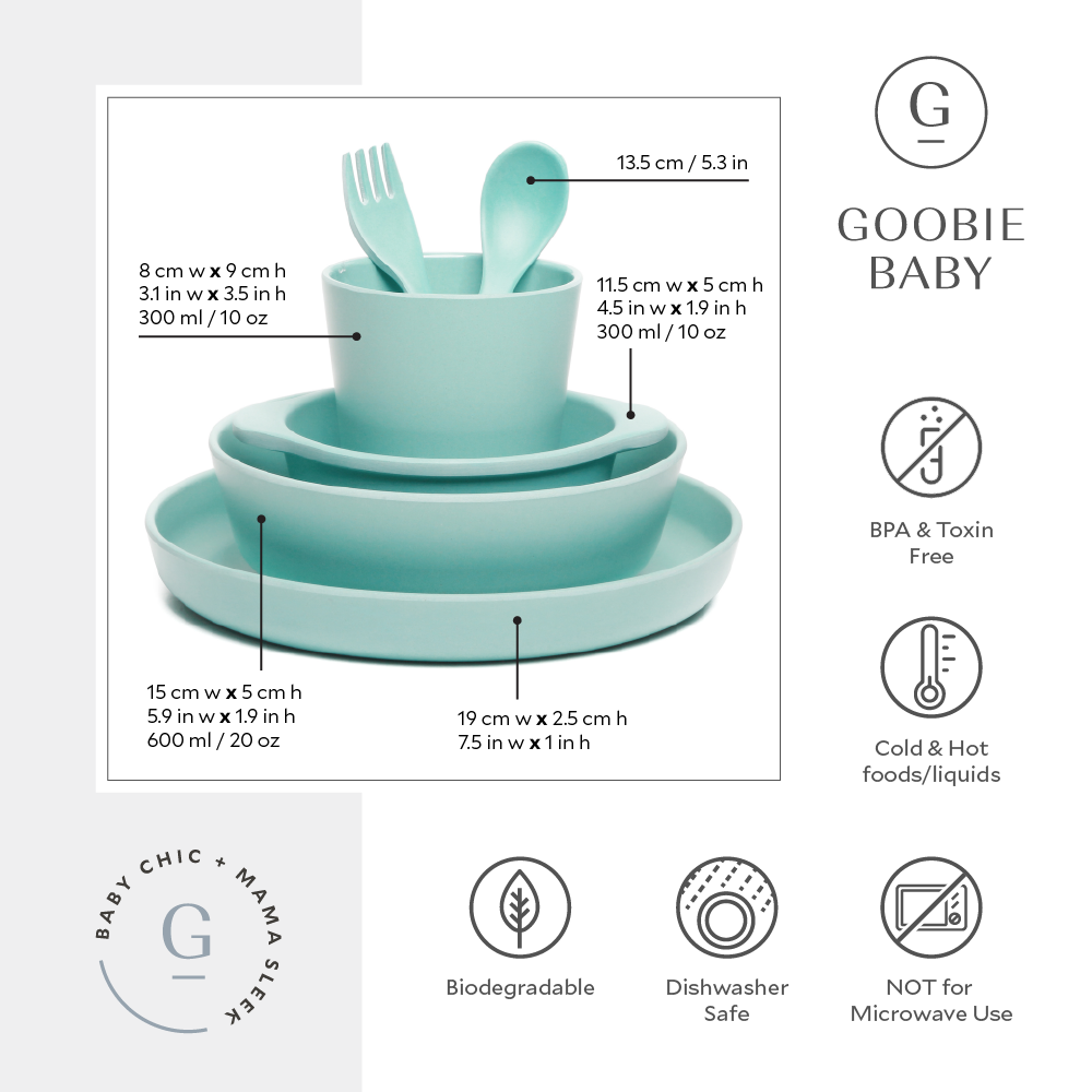 Bamboo 6 Piece Dinnerware Set - Mint