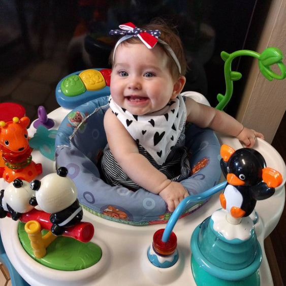 Reversible & Waterproof Cotton Bandana Bibs - Pink/Gold Unicorn