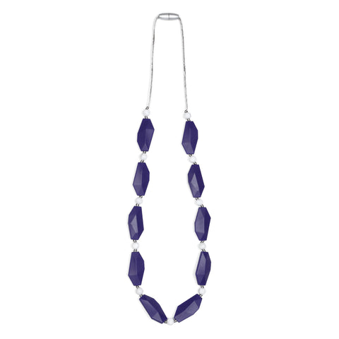 Naomi Teething Necklace - Navy/Marble