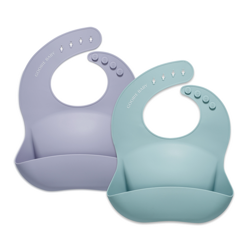 Silicone Baby Bib Set - Sea Glass/Lilac