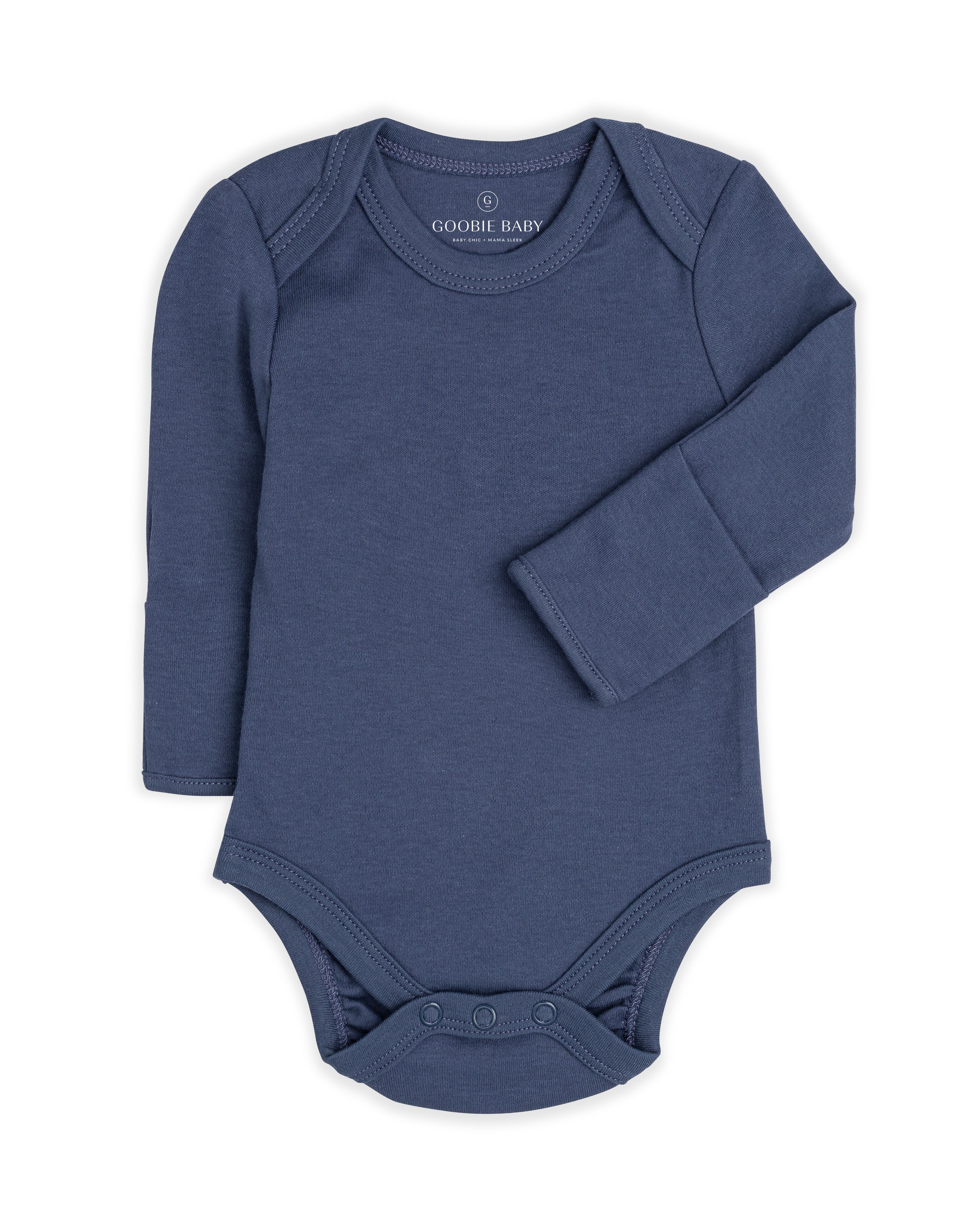 Long Sleeve Month Onesies With Mitten Cuffs Side Snap Onesies With