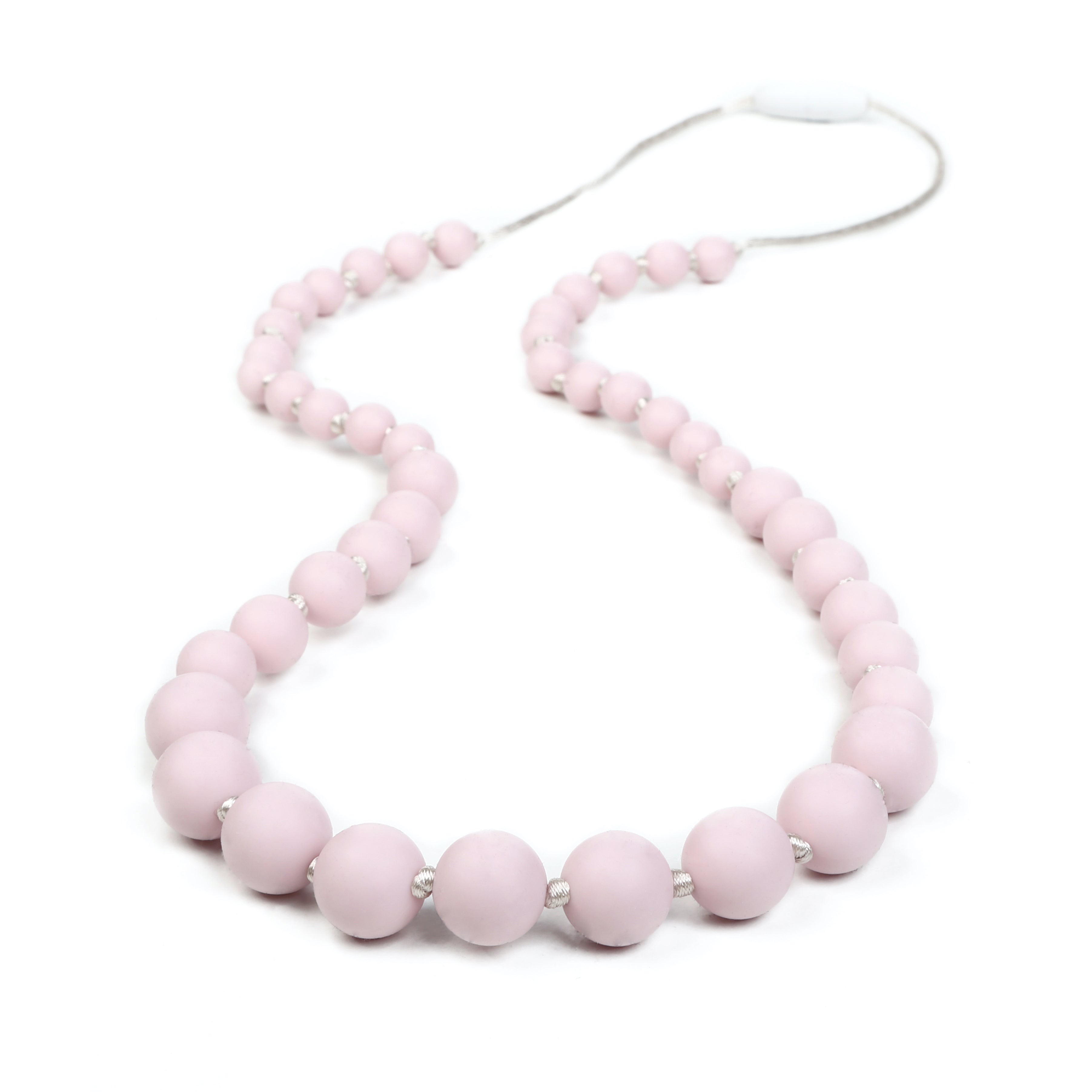 Audrey Teething Necklace - Pink Quartz