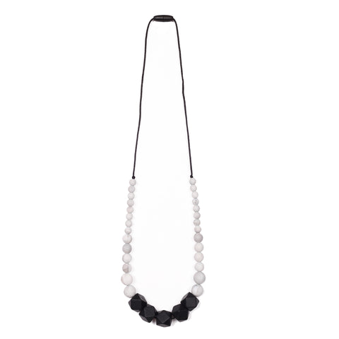 Naomi Teething Necklace - Black/Marble