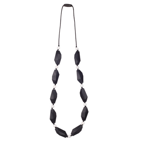 Harper Teething Necklace - Black/Oatmeal