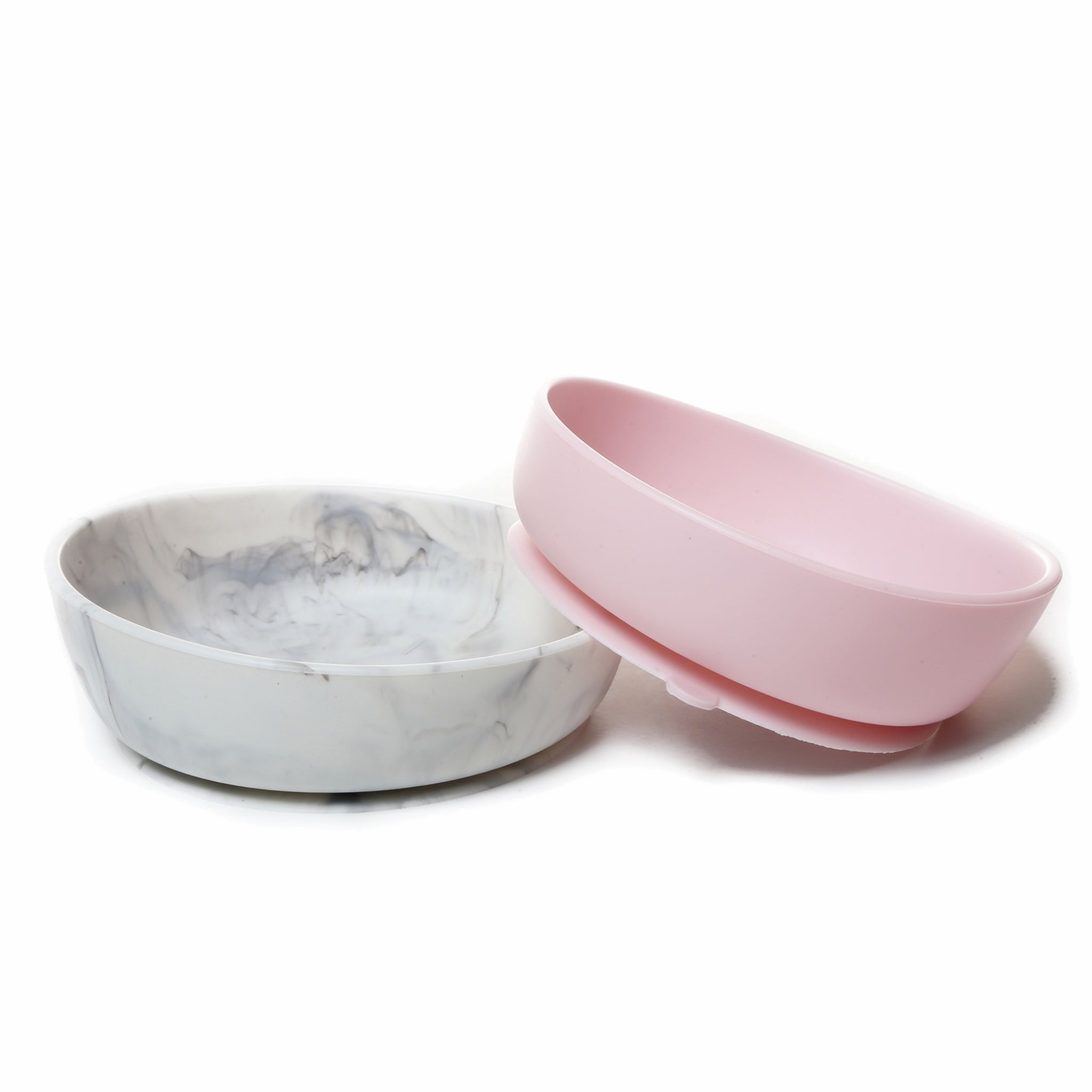 Silicone Baby Bowl Set - Blush & Marble