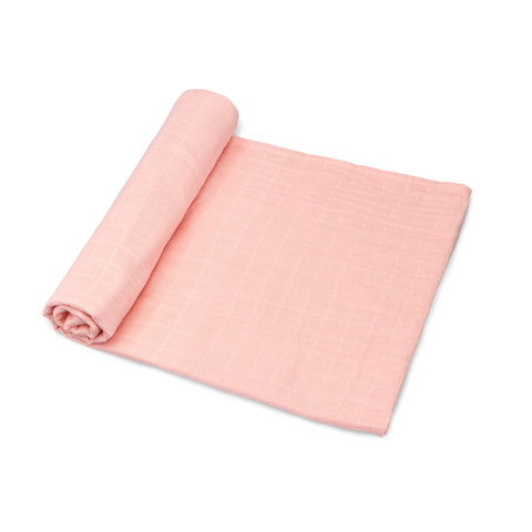 Organic Cotton Muslin Swaddle Blanket - Blush