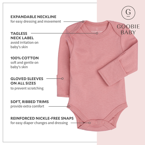 Long Sleeve Classic Bodysuits - Pink Combo